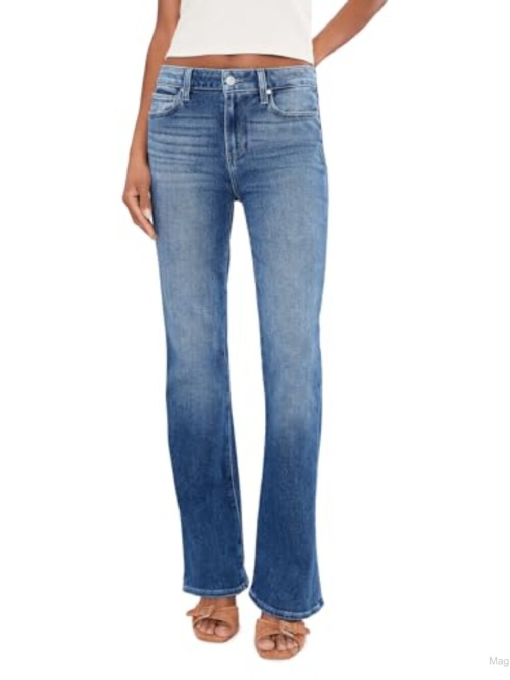 High-Rise Bootcut Jeans Stretch Cotton Blend 32 Inseam